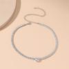 Suministro transfronterizo joyería de comercio exterior caliente amor cristal Zircón collar simple cadena clavicular joyería para vestido de novia