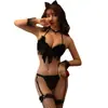 Lencería Sexy Coqueta, Pura Pasión, Cama Tentación de Chica Gato con Campana, Pijama Sexy para Pecho Pequeño, Uniforme Apasionado