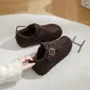 Sapatos Birkenstock para Mulheres que Aumentam a Altura em 8cm, Sapatos Peludos de Solado Grosso para Outono e Inverno, Forrados com Lã para Aquecimento, Novos Sapatos de Algodão de Inverno 2026