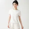 Conjunto Esportivo Respirável Estilo Coreano para Mulheres, Malha Lateral, Secagem Rápida, Top de Manga Curta e Shorts, Solto, Emagrecedor, Fitness, Corrida, Conjunto de Duas Peças