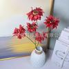 Flor de simulación de crisantemo Xiangyang de 5 cabezas, decoración ceremonial de boda, material floral, hileras de flores para caminos, decoración de hoteles, flores falsas.