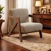 Sillón individual Richard, estilo francés de la época medieval, para sala de estar, balcón, informal, de madera maciza, de diseño, estilo perezoso.