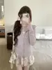 Jaqueta moletom roxa de outono precoce, corte slim, para mulheres, novo estilo de outono 2026, acinturada, curta, ombro normal, estilo coreano, roupa fina para yoga