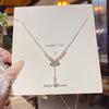 Elegante Collar de Acero de Titanio para Mujer, No se Desvanece, Versátil, Colgante de Alta Gama, Diseño de Nicho de Lujo Ligero, Cadena para Clavícula, Accesorios Transfronterizos