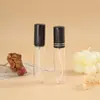 Venta Directa de Fábrica Botella de Vidrio Transparente para Perfume Atomizador de Aluminio Galvanizado Botella con Spray de Niebla Fina Botella para Trasvasar Perfume Muestra Portátil