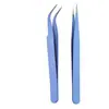 Pinzas para Pestañas Postizas Pinzas para Uñas Artísticas DIY Pinzas para Técnicos de Pestañas Pinzas para Extensiones de Pestañas Punta Curva Punta Recta
