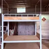 Cama alta cama de ferro escada com imitação de madeira dormitório estudantil cama de casal cama com estrutura de ferro integrada trabalhador de fábrica cama de quarto de apartamento