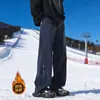 Calças Harkhanbei Outono e Inverno para Montanhismo e Esqui ao Ar Livre, Estilo Casal, Marca de Moda High Street, Estilo Ins, Calças Casuais com Forro de Fleece