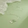 Conto de fadas Pequeno Príncipe Rosa Colar Corrente French Ins Trendy Simples Diamante Único Tridimensional Oco Flor Cadeia