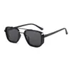 Óculos de Sol Metal Double Bridge Armação Quadrada Estilo Novo Retrô Transfronteiriços para Homens e Mulheres, Óculos de Sol com Armação Estéreo Q2868