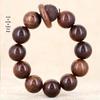 Sândalo dourado esculpido couro de tigre sândalo madeira bodhi ébano preto pera anel de corrida de cavalos contas pulseiras masculinas e femininas corajoso