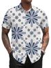 Camisa Masculina Transfronteiriça Nova Camisa Masculina Estampa Digital 3D Manga Curta Moda para Meia-Idade Casual Camisa Tendência Masculina