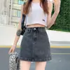 Falda Corta para Mujer Ins Tendencia Nuevo Estilo 2022 Verano Cintura Alta Línea A Falda de Chica Atrevida Versátil Estudiante Falda Jeans para Cadera