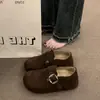 Zapatos Birkenstock de Suela Gruesa Retro Forrados de Felpa con Tacón Oculto Completamente Cubiertos para Mujer 2026 Nuevos Mocasines de Moda Otoñal Planos Versátiles