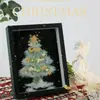 Navidad Nuevo Árbol de Navidad Grava Cristal Marco de Fotos Paquete de Materiales DIY Producción Creativa Adornos de Escritorio para Novia