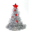 Sombrero de Árbol de Navidad Suministros de Decoración Navideña Sombreros Navideños de Tela No Tejida de Seda de Lluvia Suministros para Fiestas Vestir Sombreros Navideños
