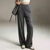 Pantalones de Yoga de Cintura Alta y Pierna Ancha para Mujer, Bolsillo Trasero, Pantalones Rectos Fluidos, Sensación de Casi No Llevar Nada, Elásticos, Fitness, Casual, Deportes, Pantalones Largos para Mujer