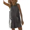 Mono Corto sin Mangas con Bolsillos para Mujer, Nuevo, Holgado, Europeo y Americano, Primavera/Verano 2026, Temu Amazon Transfronterizo