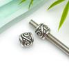 Cuentas antiguas de aleación de plata con agujero grande, pulsera con cuentas, colgante de calavera, búho, tai chi, cuentas sueltas, cuentas DIY, accesorios de joyería