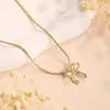 2024 Nuevo Estilo Estilo Chanel Lazo Diseño de Nicho Cadena para Clavícula Todo Fósforo Colgante de Mariposa de Gama Alta