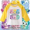 Camiseta de Manga Larga 100% Algodón Puro con Estampado de Dibujos Animados Lindo Maravilloso para Primavera y Otoño Nuevo Estilo 2026 para Niñas y Niños
