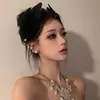 Tocado de plumas de cisne blanco pasador de pelo pasador de clip blanco accesorios de peluche de hada del bosque mujer Hanfu accesorios para el pelo peludos