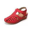 Nuevas sandalias de cuña para mujer de verano, de talla grande, estilo europeo y americano, casual, para uso diario, con punta cerrada, tacón medio y velcro