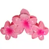 Clip para el Cabello de Flor de Plumeria con Gradiente de Color Gelatina de Tres Flores Popular en Tiktok Estilo Vacaciones en la Playa Pinza de Garra de Flor de Una Pieza