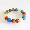 Pulsera de Ágata con Patrón Natural de Dragón Rojo para Hombres y Mujeres, Círculo Único de Bolas Redondas, Patrón de Escamas de Dragón para el Año de Nacimiento, Pulsera de Buena Suerte, Suministro al por Mayor