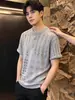 Nueva Camiseta de Manga Corta para Hombre, Verano Estilo Coreano Moderna Sencilla de Media Manga, Estilo Hong Kong Holgada Casual Moderna Marca Camiseta