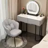 Tocador para apartamentos pequeños, dormitorio estrecho y compacto, estilo minimalista moderno, lujo ligero, gama alta, con escritorio de losa de roca y tocador integrado