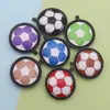 Llaveros creativos de cuero PU multicolor para baloncesto, fútbol, béisbol, tenis, colgantes de llave deportivos al por mayor