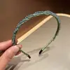 Diadema Retorcida de Cristal Hecha a Mano de Lujo Ligero Coreano con Bordes Delgados, Pasador Exquisito de Diseño de Nicho, Accesorios para el Cabello, Diadema de Alta Gama con Diamantes Brillantes