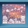 Decoraciones Navideñas Transfronterizas, Renos, Copos de Nieve, Pegatinas Estáticas, Trineos Creativos, Luna, Casas de Nieve, Pegatinas Navideñas al por Mayor