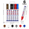 Caneta de pintura à prova d'água e que não desbota para retoque de pneu de carro, caneta à base de óleo de baixo odor, conjunto de marcadores coloridos industriais