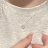 Collar Pink Love para mujer, estilo japonés y coreano, sencillo, ligero, de lujo, moderno, con diseño de nicho, cadena de clavícula que combina con todo, 2023.