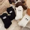 Calcetines de felpa divertidos de otoño e invierno para mujer, calcetines lindos y peculiares, calcetines de piso peludos gruesos y cálidos, calcetines para dormir en casa