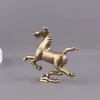 Caballo Galopando con el Viento, Adorno de Latón Completo, Caballo Galopando con el Viento, Decoración de Mascota de Té para el Hogar, Objetos Antiguos de Cobre, Adornos Artesanales de Escritorio