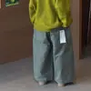 TaiRu 2026 Otoño Nueva Moda Elegante Vintage Versátil Pantalones Largos para Niños, Casual Color Sólido Rectos Modernos