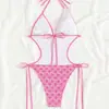 2027 Nuevo Modelo Comercio Exterior Transfronterizo Estilo Europeo y Americano Traje de Baño de Una Pieza con Flores Pequeñas Bikini Sexy Traje de Baño para Mujer Huludao