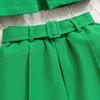 Europa y Estados Unidos transfronterizo ins otoño nuevas explosiones para niñas pequeñas y medianas traje pantalones traje cuello camisa más abrigo de manga larga shorts