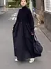 Suéter Loose de Gola Alta Estilo Japonês 2025 com Patchwork Vestido Longo Outono e Inverno em Estoque