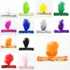 Diadema exclusiva transfronteriza de lentejuelas de plumas de avestruz y diamantes, tocado de plumas indio, venta al por mayor multicolor