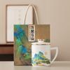 Porcelana de Jade de Sebo Taza Doméstica de Oficina de Cerámica Porcelana Blanca Separación de Agua de Té Taza de Té Especial Personalizada de Gama Alta Juego de Té Caja de Regalo