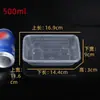 Caja de Empaque Desechable Comercial para Llevar, Tazón Rectangular Transparente para Comida Rápida, Juego de Lonchera de Grado Alimenticio con Tapa