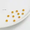 Cuentas Espaciadoras Chapadas en Oro Real de 18K que Conservan el Color Pulsera de Perlas Espaciador Accesorios Hechos a Mano DIY Pulsera Collar Bandeja de Flor Accesorios de Joyería