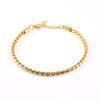 Fonte de e-commerce transfronteiriço pulseira feminina de aço inoxidável 18K design de nicho Europa e Estados Unidos simples pulseira de aço titânio banhada a ouro atacado