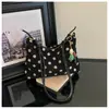 2026 Nuevo Bolso Vintage de Gamuza con Lunares para Mujer, Bolso de Hombro Único Maillard, Versátil de Mano de Doble Uso para Estudiante