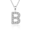 Amazon transfronterizo nuevo collar con incrustaciones de circonita de diamantes completos 26 letras inglesas femenino acero de titanio colgante DIY cadena de clavícula