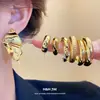 Set de Aretes Geométricos Irregulares con Aguja de Acero Pendientes Retro Europeos y Americanos Moda Simple Pendientes de Lujo Ligero Pendientes de Gama Alta Venta al por Mayor